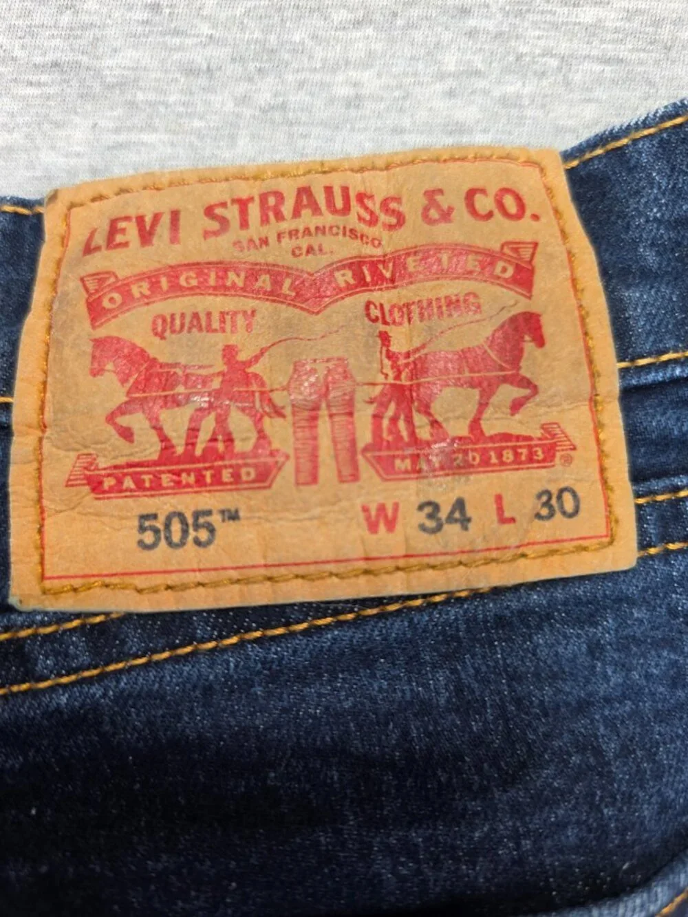 Levi's 505 Regular Fit Jeans Dark Wash Men's W34 L30 Like New